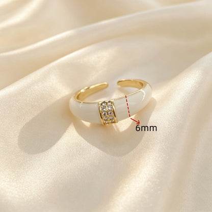 Geometric Copper Jewelry Accessory With Zircon Inlay, Electroplated Finish In Simple Style
