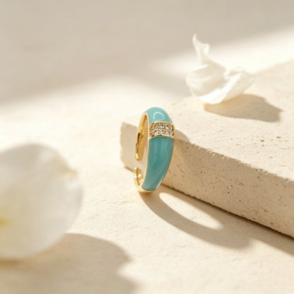 Geometric Copper Jewelry Accessory With Zircon Inlay, Electroplated Finish In Simple Style