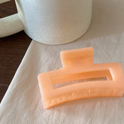 Orange Rectangular Claw Clip