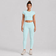 Short Sleeves + Long Pants, Light Blue
