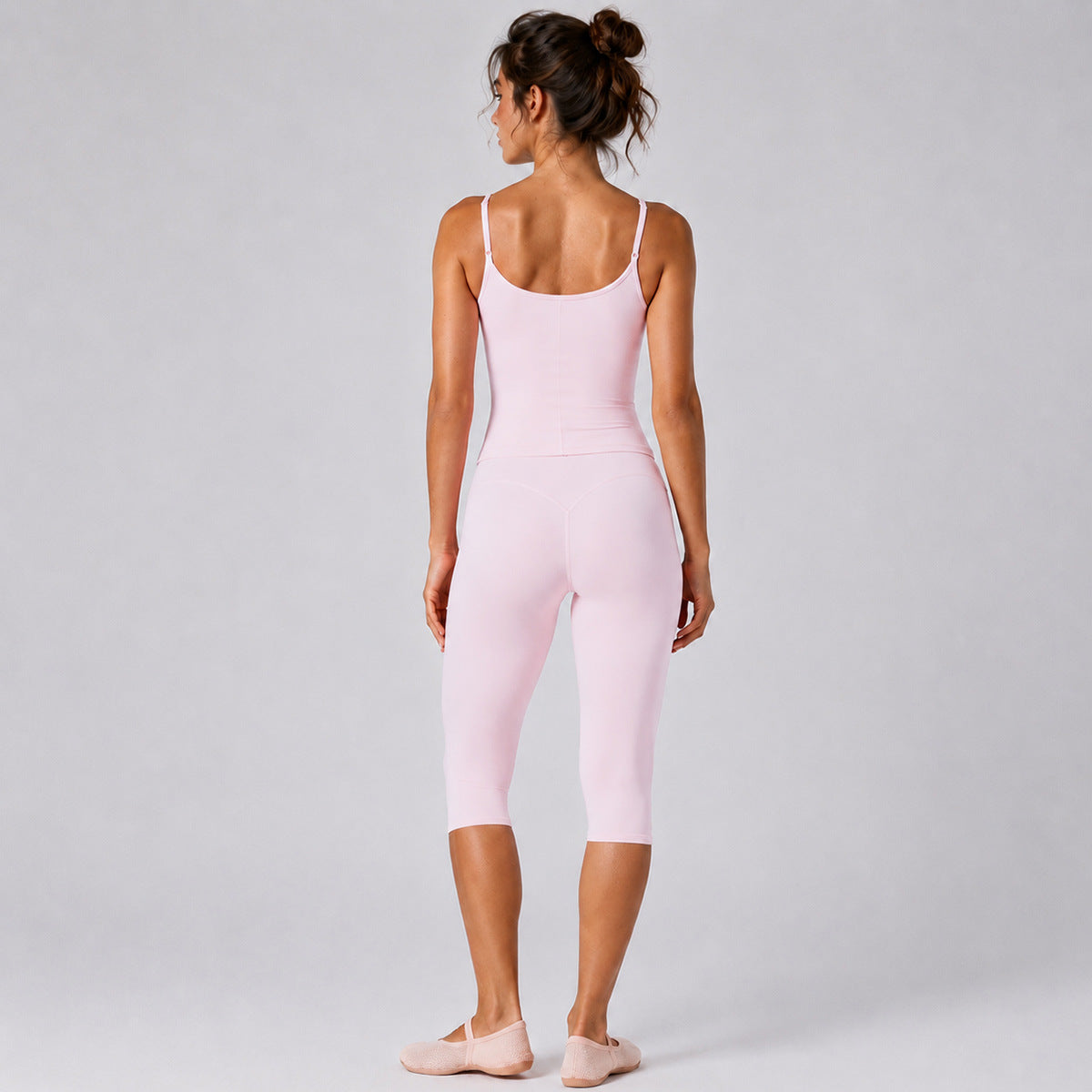 Calf-Length Yoga Jumpsuit For Women In Nylon Fabric With Backless Design, Sleeveless, Perfect For Summer