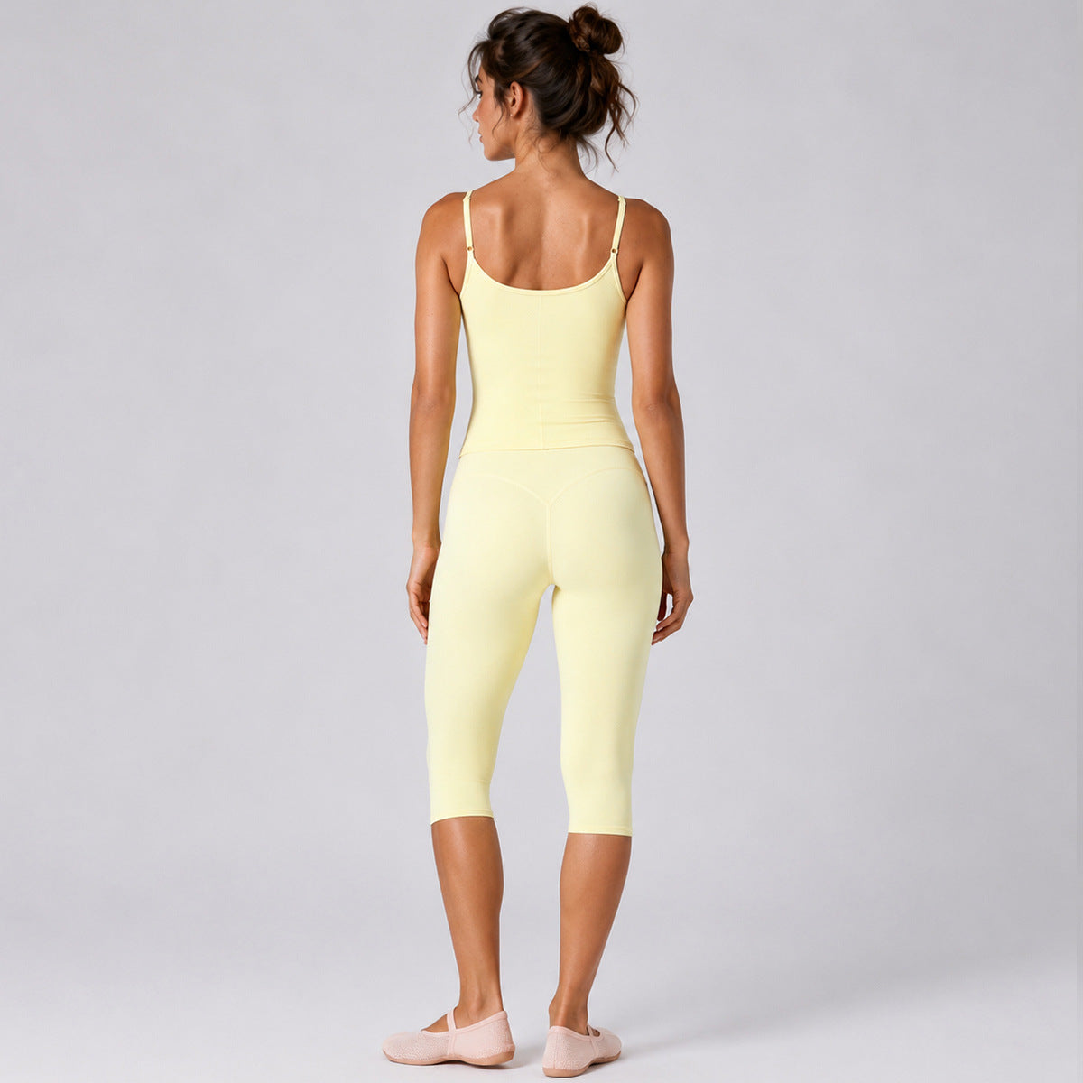 Calf-Length Yoga Jumpsuit For Women In Nylon Fabric With Backless Design, Sleeveless, Perfect For Summer
