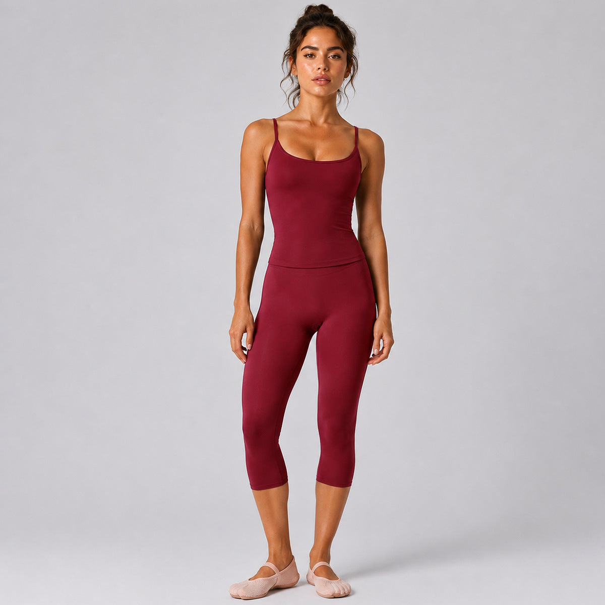 Calf-Length Yoga Jumpsuit For Women In Nylon Fabric With Backless Design, Sleeveless, Perfect For Summer