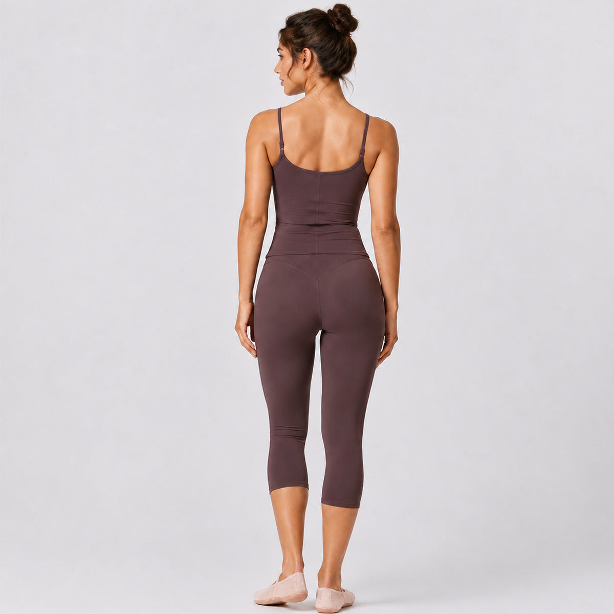 Calf-Length Yoga Jumpsuit For Women In Nylon Fabric With Backless Design, Sleeveless, Perfect For Summer
