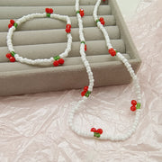 White Bracelet and Necklace Set