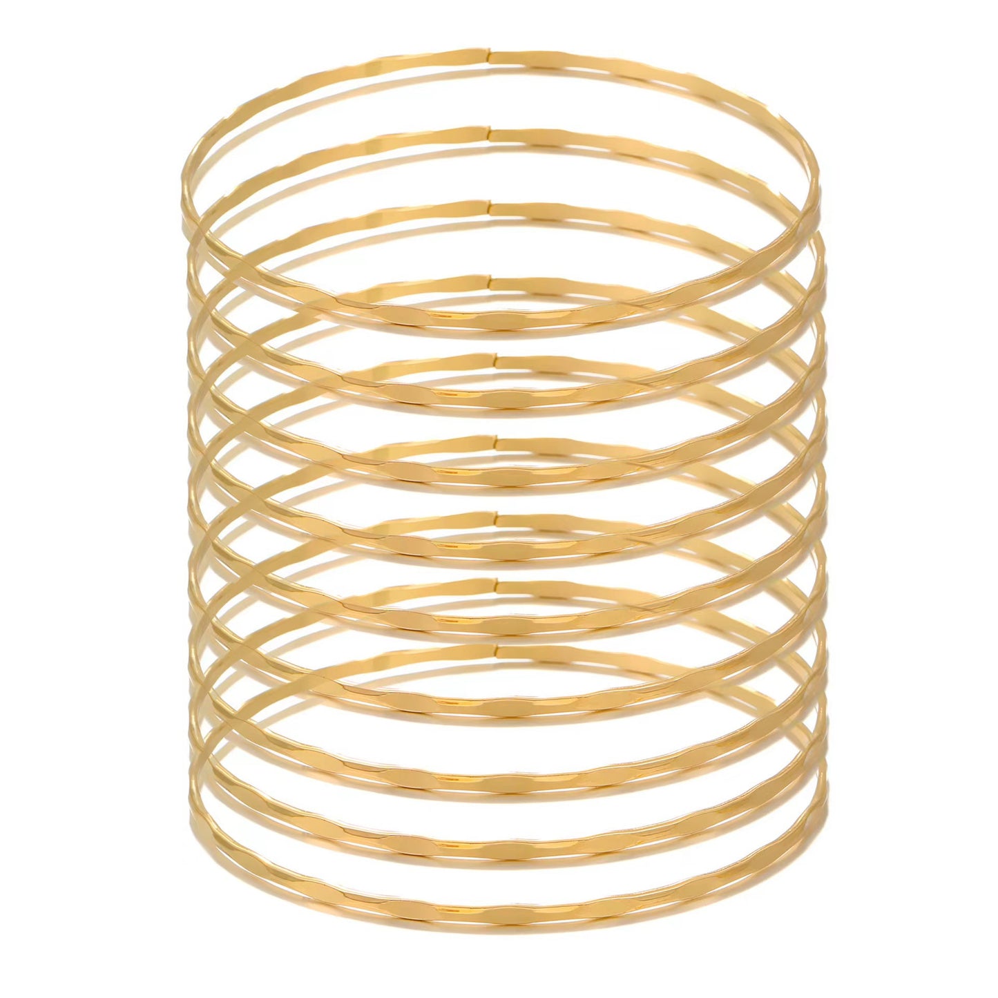 Retro Polka Dots Gold Alloy Bangle For Women With Electroplated Finish