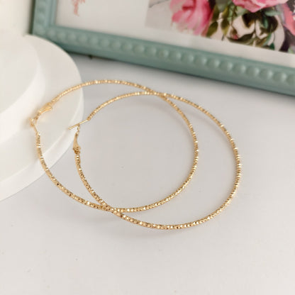 Exaggerated Large Circle Earrings For Women, Alloy Material With Electroplated Finish And Iron Ear Pins