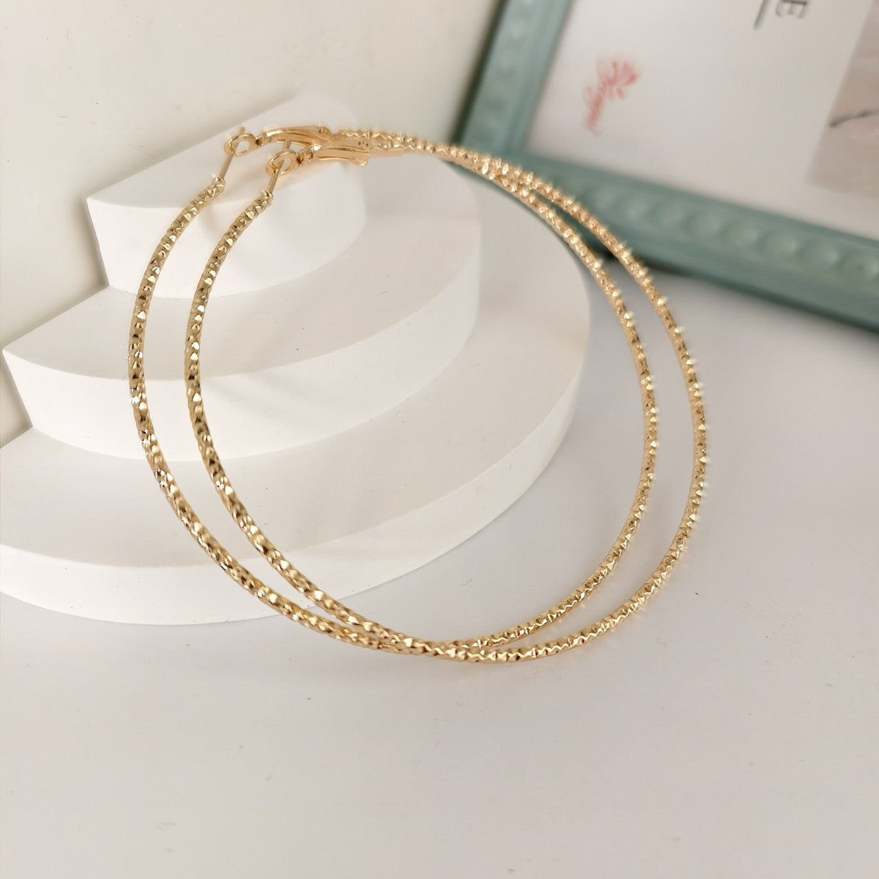 Exaggerated Large Circle Earrings For Women, Alloy Material With Electroplated Finish And Iron Ear Pins
