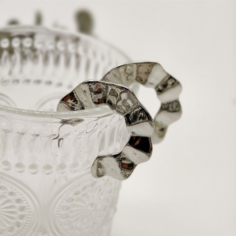 C Shape Stud Earrings For Women In Alloy With Electroplated White K Plated Finish And Iron Ear Pins