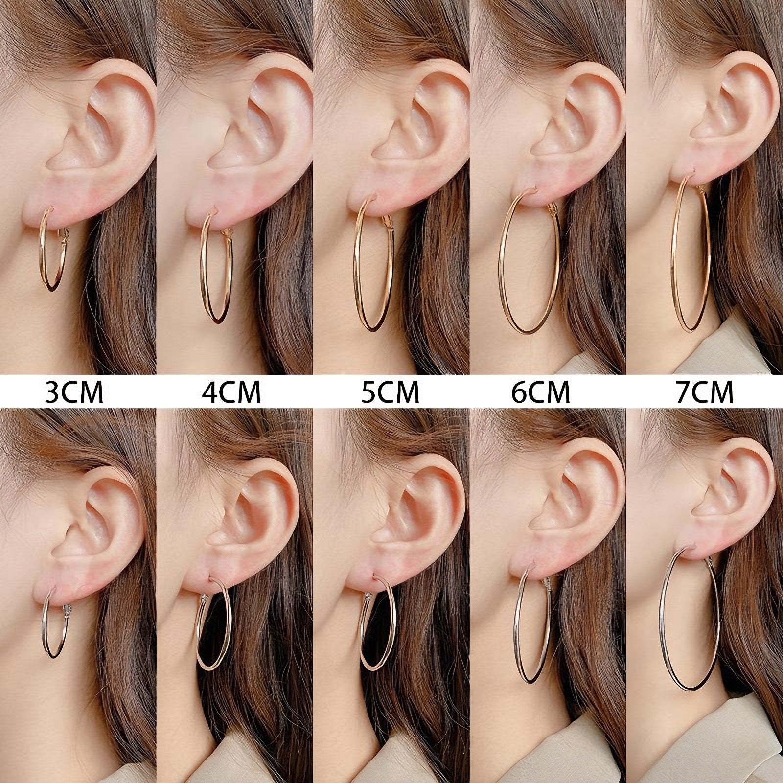 Round Gold Hoop Earrings For Unisex Featuring Exaggerated Style And 304 Stainless Steel Posts With Iron Material