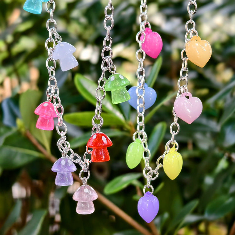 Cute Heart Shape Necklace For Women Featuring Electroplated Alloy Pendant In Colour With Mixed Materials