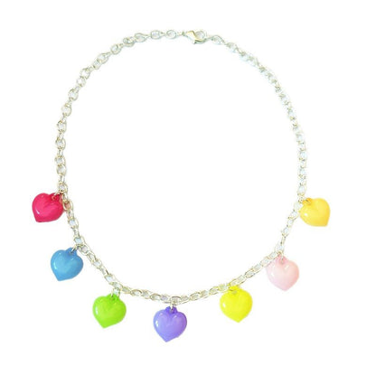 Cute Heart Shape Necklace For Women Featuring Electroplated Alloy Pendant In Colour With Mixed Materials