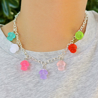 Cute Heart Shape Necklace For Women Featuring Electroplated Alloy Pendant In Colour With Mixed Materials