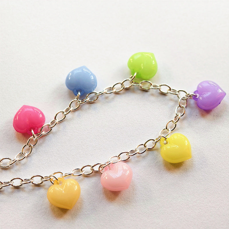 Cute Heart Shape Necklace For Women Featuring Electroplated Alloy Pendant In Colour With Mixed Materials
