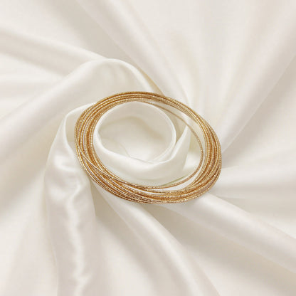 Star Pattern Electroplated Metal Wristband In Gold, Simple Style For Women