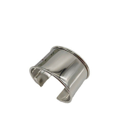 Exaggerated Silver Metal Bangle For Women With Electroplated Finish