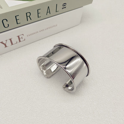 Exaggerated Silver Metal Bangle For Women With Electroplated Finish