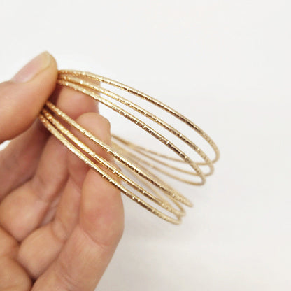 Exaggerated Waves Large Earrings For Women In Rose Gold Metal, Perfect For Travel