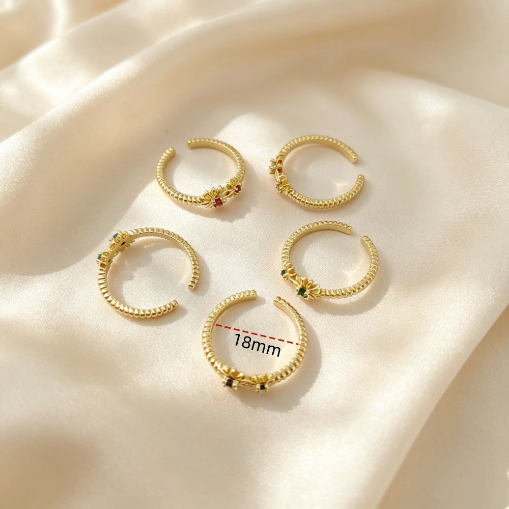 Daisy Copper Jewelry Accessories With Real Gold Plated Electroplated Finish In Sweet Style