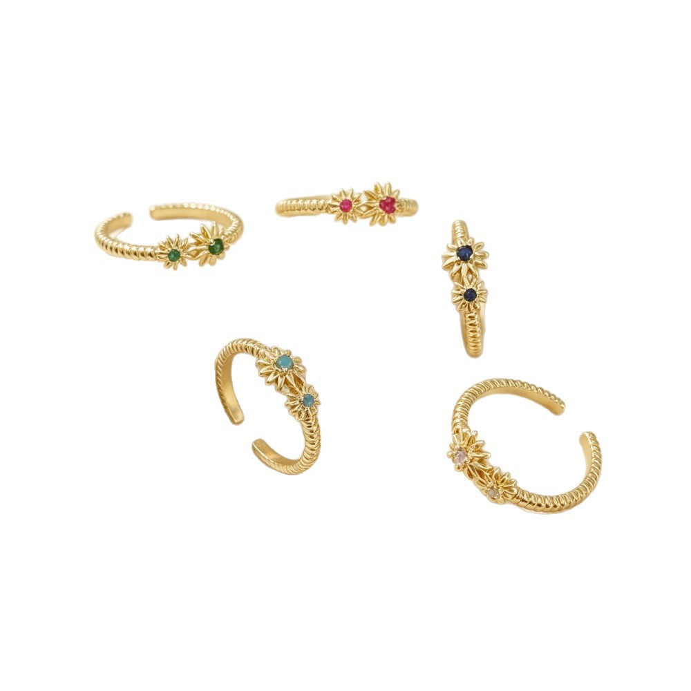 Daisy Copper Jewelry Accessories With Real Gold Plated Electroplated Finish In Sweet Style
