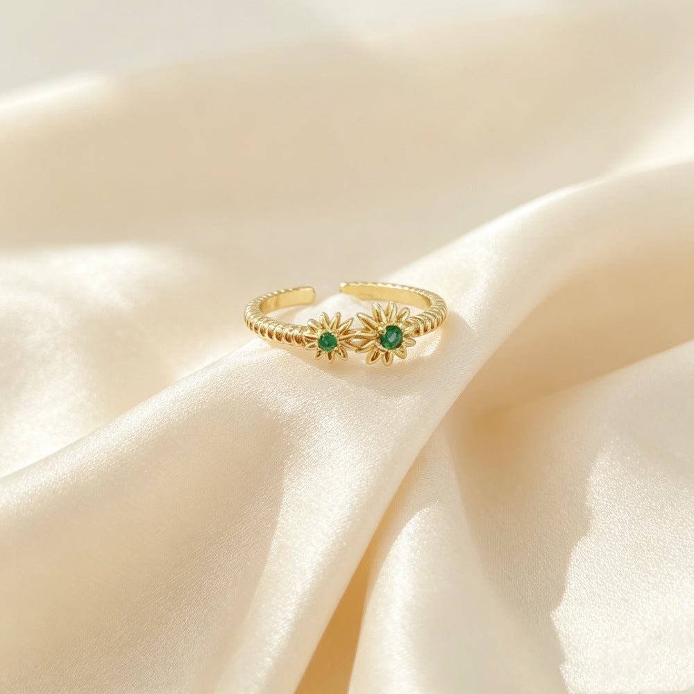 Daisy Copper Jewelry Accessories With Real Gold Plated Electroplated Finish In Sweet Style