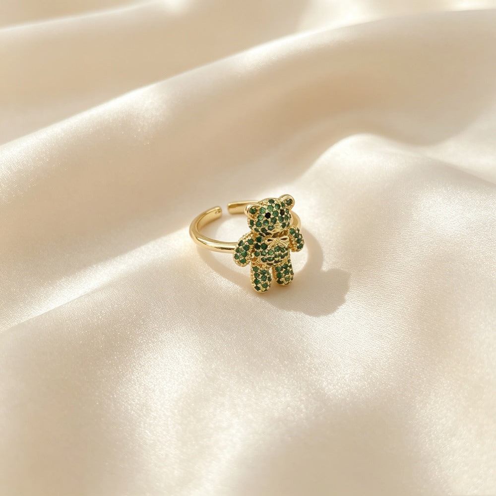 Little Bear Jewelry Accessories In Gold Featuring Electroplated Copper With Sweet Style