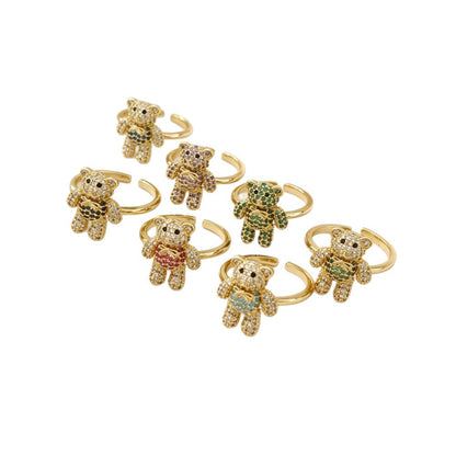 Little Bear Jewelry Accessories In Gold Featuring Electroplated Copper With Sweet Style
