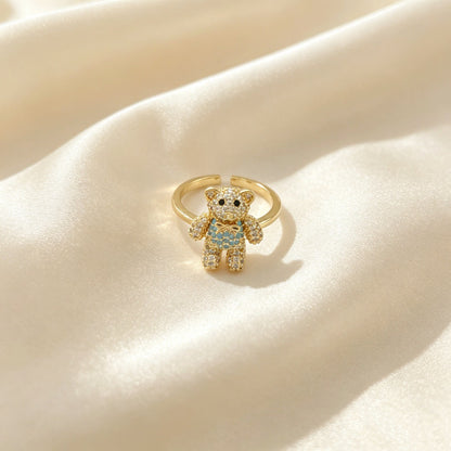Little Bear Jewelry Accessories In Gold Featuring Electroplated Copper With Sweet Style
