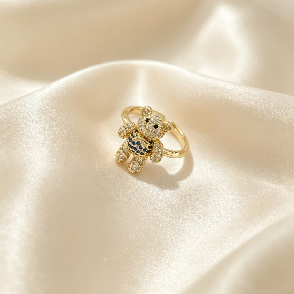 Little Bear Jewelry Accessories In Gold Featuring Electroplated Copper With Sweet Style