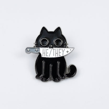 Cat Pin Made Of Zinc Alloy Featuring Enamel Craft