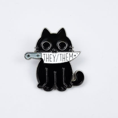 Cat Pin Made Of Zinc Alloy Featuring Enamel Craft