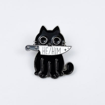 Cat Pin Made Of Zinc Alloy Featuring Enamel Craft