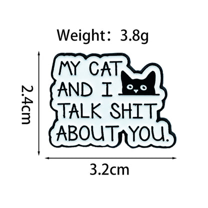 Cat Pin Made Of Zinc Alloy Featuring Enamel Craft
