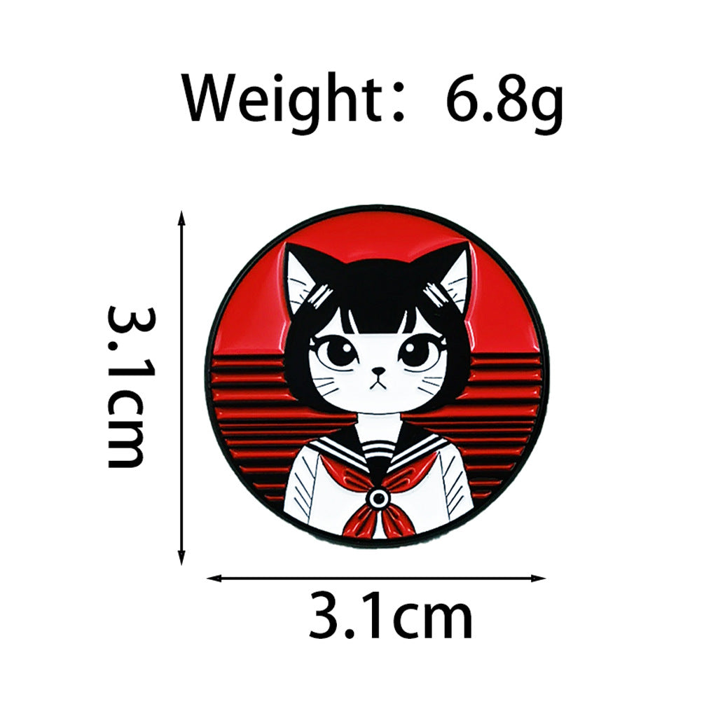 Cat Pin Made Of Zinc Alloy Featuring Enamel Craft