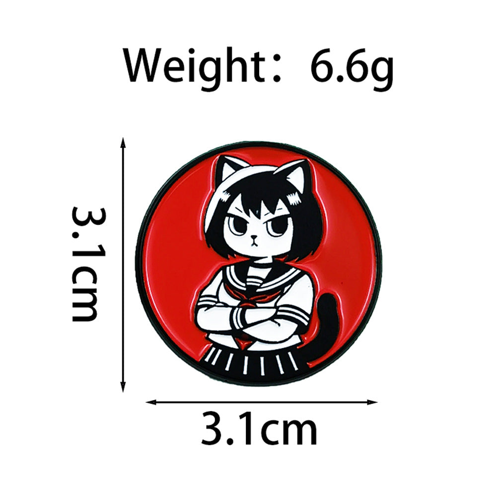 Cat Pin Made Of Zinc Alloy Featuring Enamel Craft