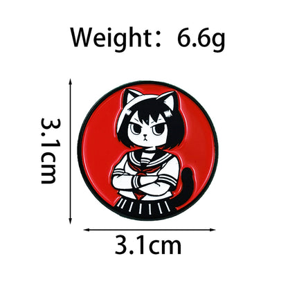 Cat Pin Made Of Zinc Alloy Featuring Enamel Craft