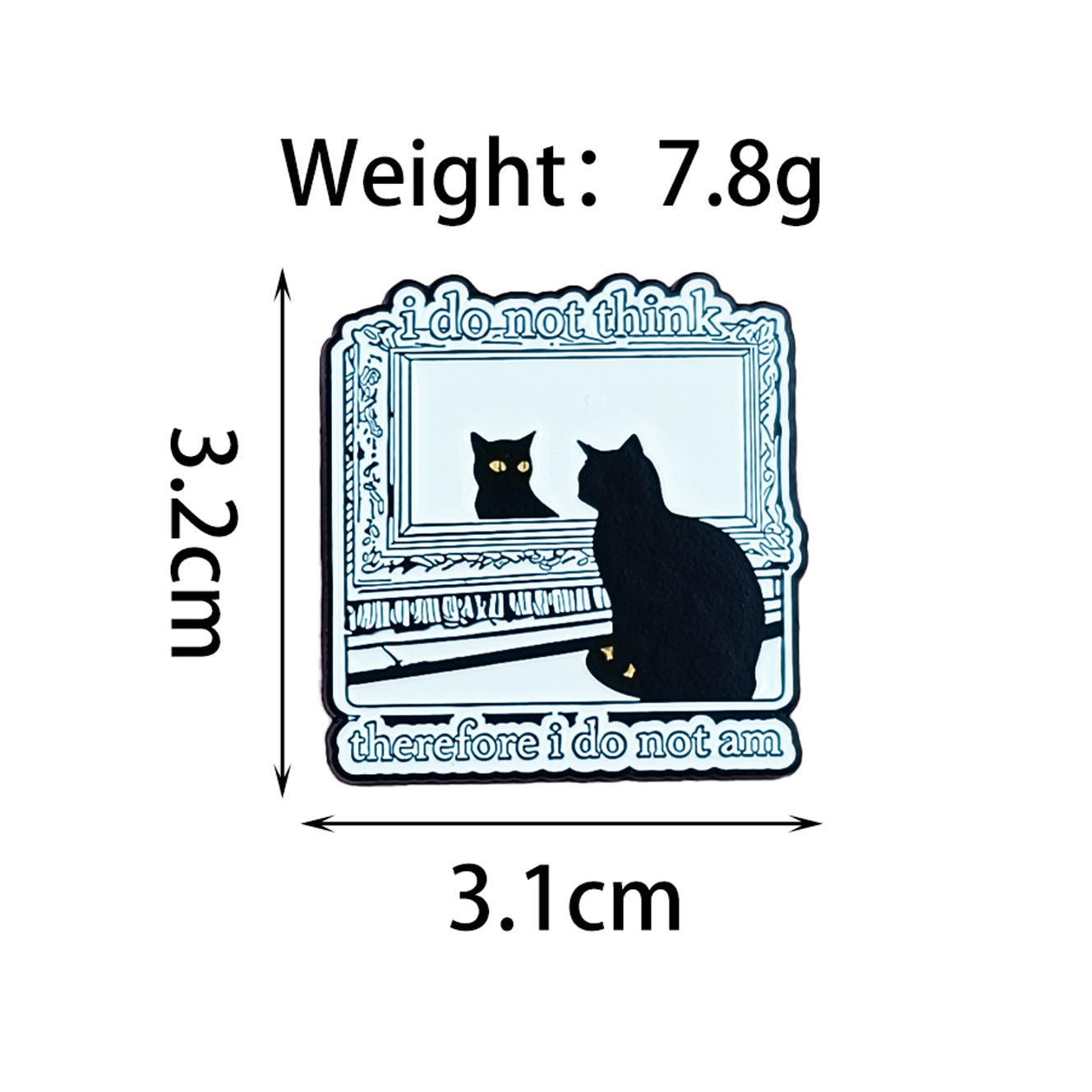 Cat Pin Made Of Zinc Alloy Featuring Enamel Craft