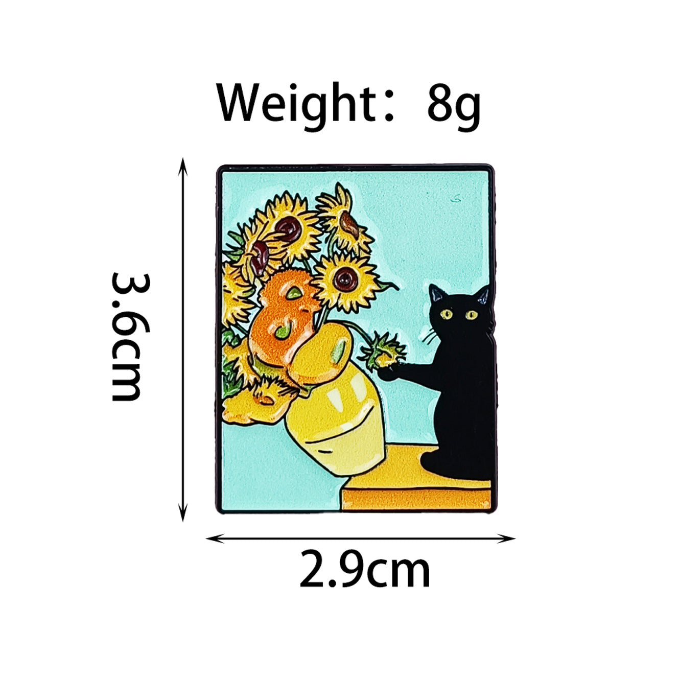 Cat Pin Made Of Zinc Alloy Featuring Enamel Craft