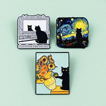 Cat Pin Made Of Zinc Alloy Featuring Enamel Craft