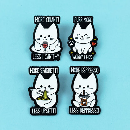 Cat Pin Made Of Zinc Alloy Featuring Enamel Craft