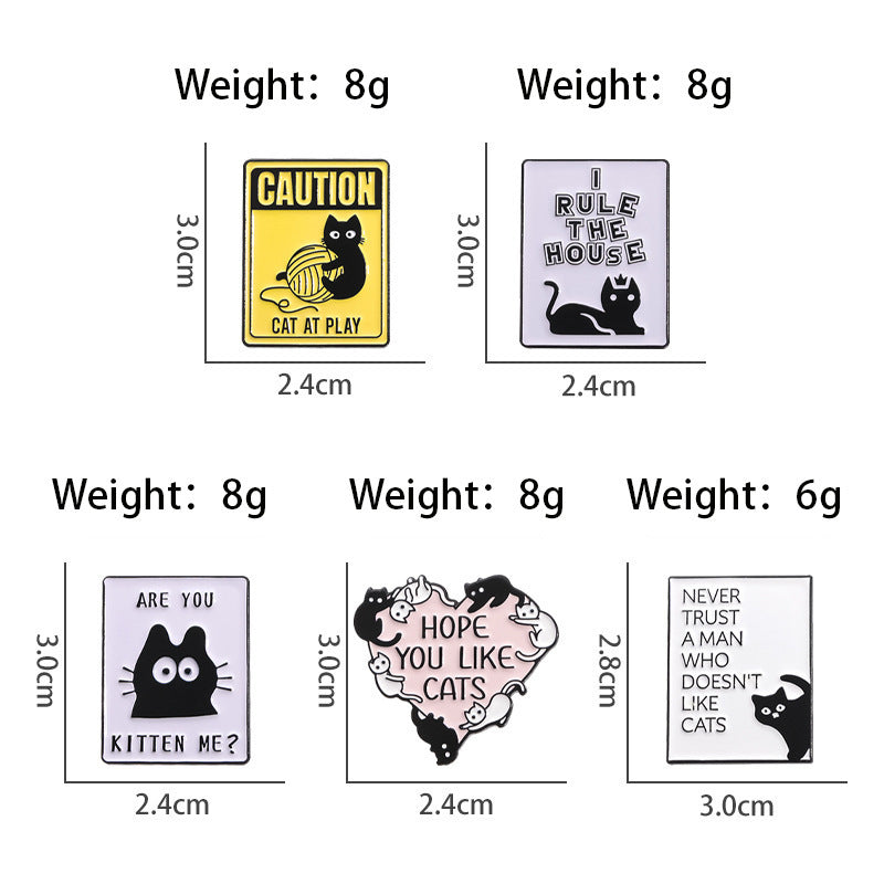 Cat Pin Made Of Zinc Alloy Featuring Enamel Craft