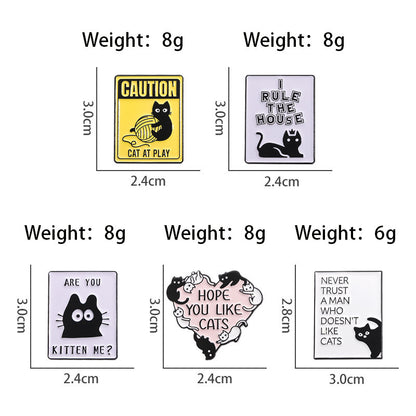 Cat Pin Made Of Zinc Alloy Featuring Enamel Craft
