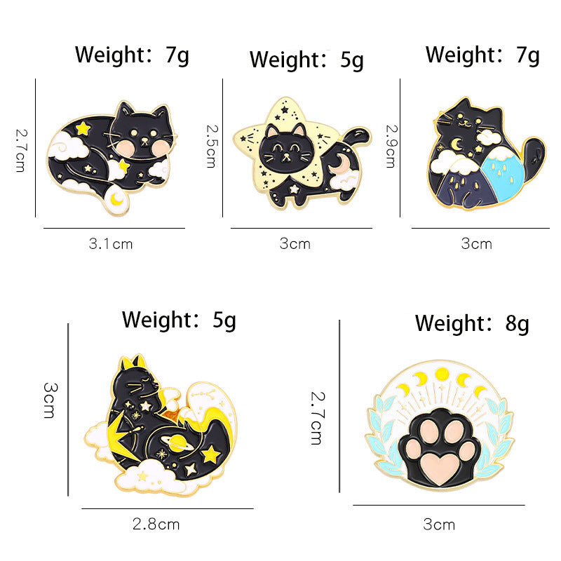 Cat Pin Made Of Zinc Alloy Featuring Enamel Craft