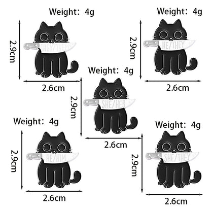 Cat Pin Made Of Zinc Alloy Featuring Enamel Craft