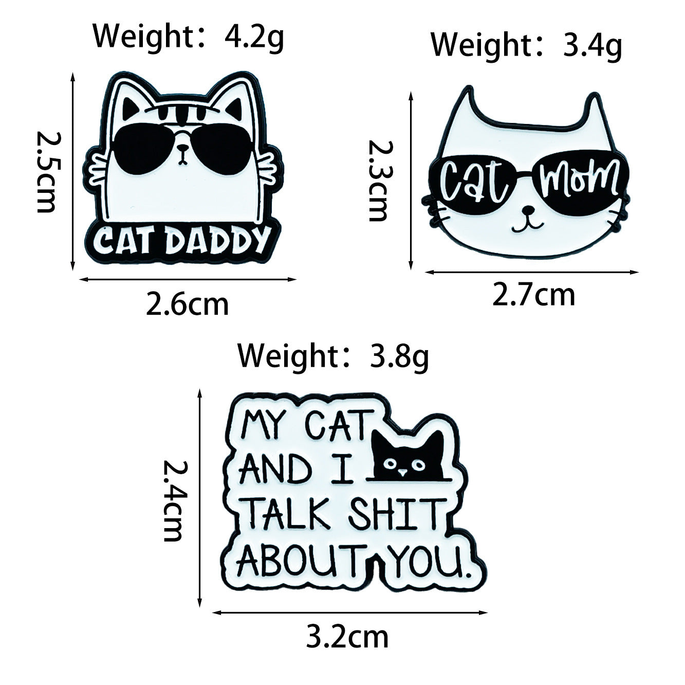 Cat Pin Made Of Zinc Alloy Featuring Enamel Craft