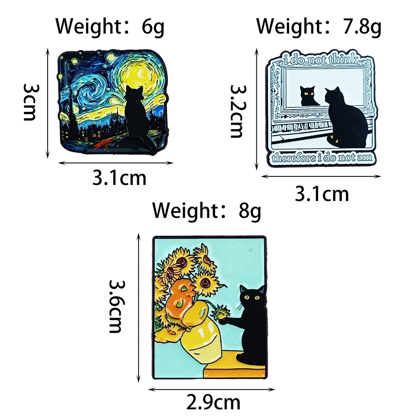 Cat Pin Made Of Zinc Alloy Featuring Enamel Craft
