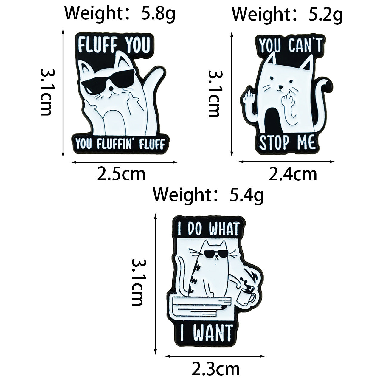 Cat Pin Made Of Zinc Alloy Featuring Enamel Craft
