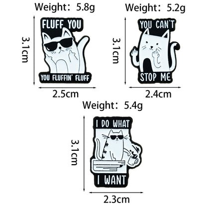 Cat Pin Made Of Zinc Alloy Featuring Enamel Craft