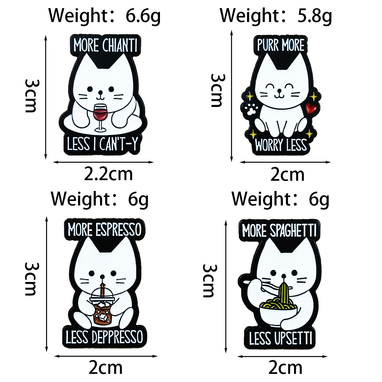 Cat Pin Made Of Zinc Alloy Featuring Enamel Craft