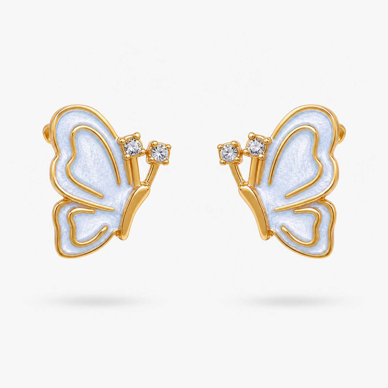 Nordic Style Leaves Enamel Earrings With 18K Real Gold Plated 304 Stainless Steel And Imitation Pearl Inlay Featuring Water Plating